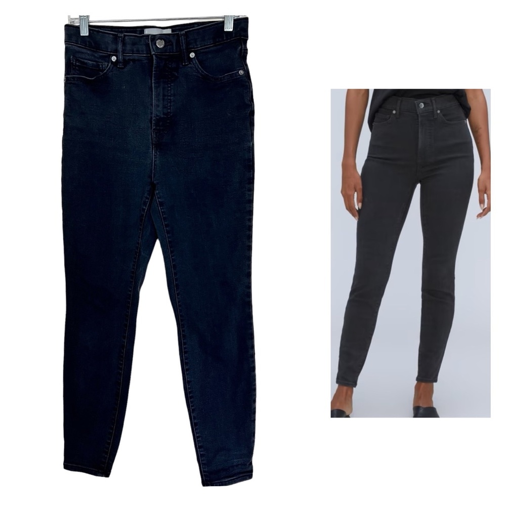 Everlane The Way High Organic Cotton Black Skinny Jeans Size 29 ankle